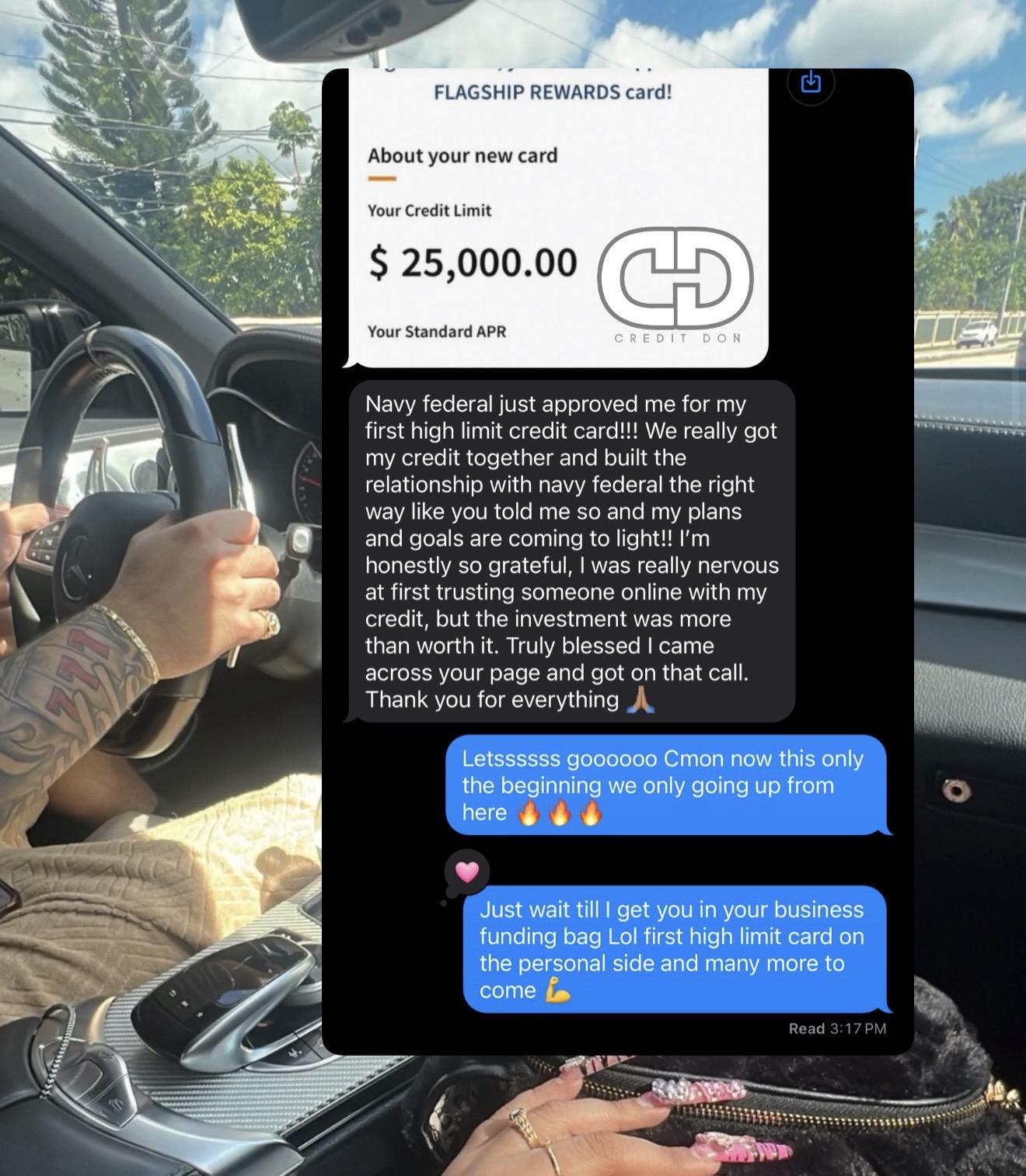 Client result: $25,000 Navy Federal card approval